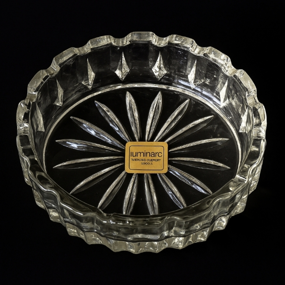 Luminarc Vintage Clear Glass Ashtray NIB Collectible